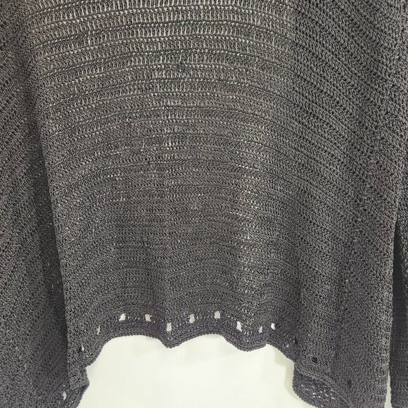 Kroshetta Crocheted Beaded Black Cardigan Y2K Size Medium - Picture 8 of 12